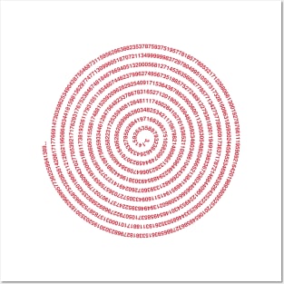 DIGITS OF PI (RED) Posters and Art